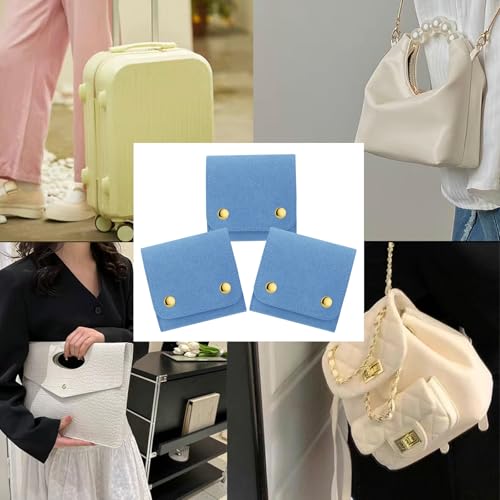 3Pcs Microfiber Jewerly Rolls Small Jewelry Bags for Jewelry Gift Bags Jewelry Organizer Pouch with Double Snap Button for Jewelry Travel Jewelry Pouch, 3"x3"(Dark Blue) - color: Dark Blue