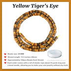 Natural Yellow Tiger's Eye Heishi Spacer Beads Loose Semi Precious Flat Round Gemstone Disc Shape Stone for Beading Jewelry Making 4x2mm 15.5" - color: Yellow Tiger's Eye