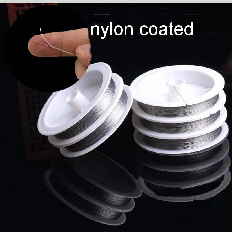 Nylon Coated Stainless Steel Thread for Jewelry Making Beading Cord for Necklace Making 0.3mm*50m - size: 0.3mm