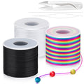 492 Ft Stretchy Bracelet String 1mm Elastic String for Bracelets 3 Roll Elastic String Elastic Cord for Jewelry Making Necklaces Beading Crafts with Scissors & Beading Needle(Rainbow, White, Black)