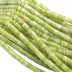 150pcs 2x4mm Natural Chinese Green Jade Tube Shape Beads Loose Flat Round Cylinder Flat Spacer Green Stone Beads for Bracelet Earrings Jewelry Making - color: Chinese Green Jade, size: 2x4mm Tube shape