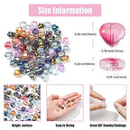 UR URlifehall 100 Pcs Heart Electroplate Transparent Glass Beads with Glitter Gold Colorful Heart Shaped Glass Beads for Keychain Jewelry Making - color: 100Pcs-10x10x5mm-heart glass beads