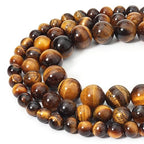 35pcs 10mm Natural Yellow Tiger Eye Gemstone Beads Energy Healing Crystal Round Loose Stone Beads for Jewelry Making, DIY Bracelets Necklaces - color: Yellow Tiger Eye, size: 10mm