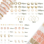 Xylise 6mm/8mm Crackle Glass Beads Bracelet Making Kit Crystal Glass Beads Jewelry Making Kit, Friendship Bracelet kit for DIY Crafts Gifts - color: Two-tone orange