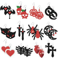 BEUNITONE 12 Pairs Gothic Style Earrings Diamond Art Earring Making Kit, Dangle Drop Diamond Art Earring Kit for Adults Women, DIY Fun Earrings Craft Set, Halloween Party Favors and Gothic Decor - style: Gothic