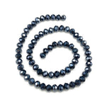 415pcs Rondelle Crystal Glass Beads 2mm 4mm 6mm 8mm Mixed Sizes, Faceted Briolette Spacer Czech Seed Loose Beads for DIY Jewelry Making (Black #2) - color: Black #2