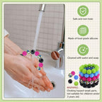 100 Pcs 15mm Silicone Beads for Keychain Making, Pink Gream Silicone Beads Bulk Round for Bracelets Pens Crafts Jewelry Making (Black Red) - color: Black Red