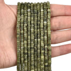 300pcs Natural Canada Green Jade Heishi Spacer Beads 2x4mm Genuine Real Disc Stone Beading DIY Charm Smooth Loose Gemstone Beads for Jewelry Making Bracelets Necklaces Earrings Crafts - color: Canada Green Jade