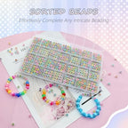 Looconi 1400pcs Colorful Letter Beads that Glow in the Dark 7x4mm Alphabet A-Z and Smiley Heart Beads for Jewelry Bracelet Making - color: Glow-colors