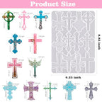 Cross Resin Molds,12 Cavity Epoxy Resin Cross Molds Silicone Molds for Keychain DIY Craft Necklace Jewelry Pendant Making Halloween Gifts