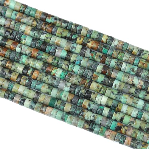 2x4MM 150PCS African Turquoise Tube Cylinder Rondelle Abacus Disk Spacer Loose Beads for Jewelry Making - color: African Turquoise, size: 2x4mm cylindrical