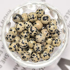 NCB 100pcs 6mm Dalmation Spot Jasper Beads Natural Semi Precious Beads Round Smooth Gemstones Loose Spacer Beads Charms for Necklaces Bracelets Jewelry Making (Dalmation Spot Jasper, 6mm 100Beads) - color: Dalmation Spot Jasper, size: 6mm 100Beads