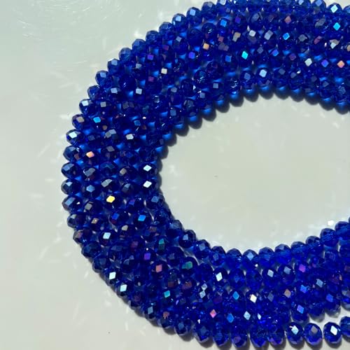 330Pcs Briolette Crystal Glass Beads for Jewelry Making, 8MM AB Faceted Beads Bulk for Bracelets, Crystal Glass Spacer Beads for Crafts Necklace Wine Charms Suncatchers, Blue AB - color: Blue AB, size: 8mm