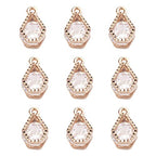 Beadthoven 100pcs Cubic Zirconia Alloy Charms Light Gold Lamp Shaped Crystal CZ Stone Pendants for DIY Jewelry Making Choker Necklace Tiny Dangle Earrings Accessories - color: Light Gold-Lamp Shap