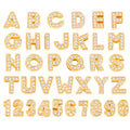 AUEAR, 36 Pack Gold 8mm Full Rhinestone Slide Alloy Letter Charm Crystal A-Z Alphabet with 0-9 Numbers for Bracelets Wristbands DIY Jewelry Making - color: Gold, size: 36 Pack