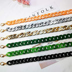 Aumey Clear White Black Brown Acrylic Chain Clutch Purse Strap Handles Bag Handbag Purse Replacement Chains 40 Inches - color: multicolored4