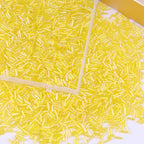 4000 Pcs Yellow Glass Bugle Beads, 2 x 7 mm Embroidery Beads, Small Long Tube Seed Beads for Embroidery Craft Jewelry Making - color: Yellow