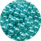 Pinhoollgo 100pcs Pearl Beads 12mm Round Pearl Beads with Hole for DIY Bracelet Necklace Jewelry Making Supplies Handmade Craft(Lake Blue) - color: Lake Blue, size: 12mm/100pcs