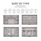 Jewelry Organizer Jewelry Boxes for Women, Jewelry Box with Clear Glass Lid 4-Tier with 3 Drawers, Gift for Women Girl, Black Glass Lid - color: Black Glass Lid