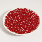 1200pcs 4×7mm Alphabet Beads Transparent Red Roude Acrylic White Letter Beads, for Bracelets and Jewelry Making - color: style 15, size: 4×7mm(Round)