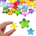 INSPIRELLE 70 Pieces Acrylic Large Star Beads 2 Sizes Transparent Spacer Beads for Jewelry Craft Making - color: 70x Large Transparent Stars