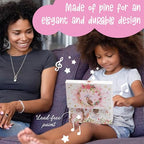The Memory Building Co Black Ballerina Musical Jewelry Box Plays Classic Melody, Storage Organizer Music Box for Kids Ages 6-12 MDF Wood w/ 2 Fabric Lined Ring Bracelet Necklace Treasure Compartments - style: Ballerina_Black