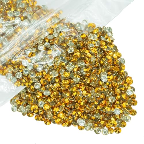 qiipii 1280PCS 6mm Bright Gold Resin Rhinestones for Crafts Clear Golden Flatback Jelly Rhinestones Bulk SS30 Non-Hotfix Golden Stones Diamonds Crystals Gems for Mugs Tumblers Bottles Cups DIY Crafts - color: Bright Gold, size: 6mm Small Wholesale Pack