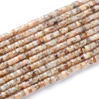 150pcs 2x4mm Natural Flowery Cowry Fossil Tube Shape Beads Loose Flat Round Cylinder Flat Spacer Green Stone Beads for Bracelet Earrings Jewelry Making - color: Flowery Cowry Fossil Stone, size: 2x4mm Tube shape