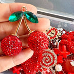 Red Junk Case Charms Kit, Junks Phone Cases With Rhinestone Accessories And Full Diamond Bow Bag Lollipop Cherry Dollar Sign Resin Kits With DIY Phones Decorations
