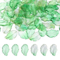 PATIKIL Glass Leaf Beads, 100Pcs Cute Crystal Leaf Charms, Translucent Czech Spacer Beads for DIY Jewelry Making Bracelets Necklace Wind Chimes Suncatchers, Grass Green/Clear Green - color: Grass Green/Clear Green