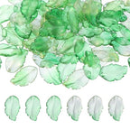 PATIKIL Glass Leaf Beads, 100Pcs Cute Crystal Leaf Charms, Translucent Czech Spacer Beads for DIY Jewelry Making Bracelets Necklace Wind Chimes Suncatchers, Grass Green/Clear Green - color: Grass Green/Clear Green