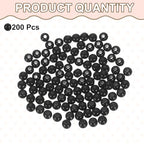 HARFINGTON 200pcs Black Acrylic Round Beads 6mm Dia 1.9mm Hole Plastic Resin Smooth Balls Loose Bead for Jewelry Making Bracelets Necklace Earrings DIY - color: Black, size: 6mm