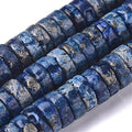 Craftdady 250Pcs Heishi Coin Natural African Pyrite Gemstone Beads Flat Round Disc Energy Healing Crystal Stone Loose Beads 8mm for Jewelry Bracelet Necklace Earring, Blue - color: African Pyrite, Blue, size: 8mm