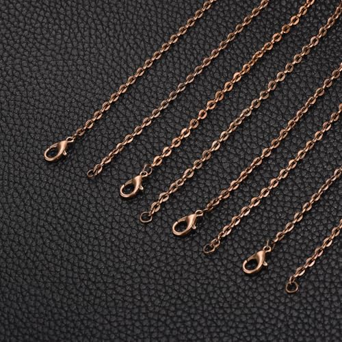 HARFINGTON 20 Pack 18 Inch Necklace Chains Bulk 2mm Red Copper Plated Cable Chains with Lobster Clasps for Jewelry Making - color: Red Copper, size: 18 Inch x 2mm