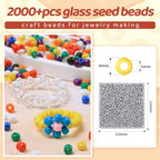2000pcs Silver Glass Seed Beads, Colorful Tiny 4mm Beads for Jewelry Making, Beading Supplies. - color: Silver