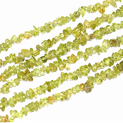 5-8mm Natural Green Peridot Gemstone Chips Loose Beads Semi Precious for Jewelry Making DIY Handmade Craft Supplies 1 Strand per Bag Approxi 34" - color: Green Peridot Chips