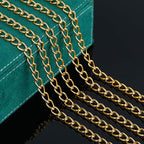 UMAOKANG 6.6 Feet Gold Plated Chain for Jewelry Making Stainless Steel Twist Cable Jewelry Chain Roll with Jewelry Supplies Findings - color: Cable (Gold)