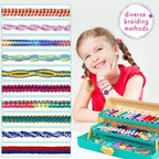 TingingYuli Friendship Bracelet Making Kit for Girls 8-12, DIY String Bracelet Maker with 3-Layer Storage Box, Arts and Crafts for Kids Ages 6-12, Easter Christmas Birthday Gift Set - color: Yellow/Blue
