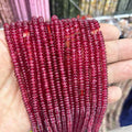 Natural Mulitcolor Rondelle Beads Natural Stone Disk Beads Loose Gemstone Spacer Bead for DIY Bracelet Necklace Jewelry Making（4 * 2mm 1 Strand 150pcs Red） - color: Red