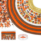 Ferraycle 5700 Pcs Fall Halloween Clay Beads Set Christmas Clay Beads Holiday DIY Jewelry Making Kits for Bracelet Necklace Earring(Brown, Orange, White) - color: Brown, Orange, White