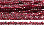 Natural Stone Beads Garnet Gemstone Faceted Loose Beads for DIY Jewelry Making Necklace Bracelrt 2 Strands/Pack Length 15" Size 4.5mm - size: 4.5mm