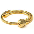 RUBYCA 5pcs 7.9" Gold Color Clasp European Snake Chain Charm Bracelet fit Charm Beads DIY - color: Gold, size: 20 CM