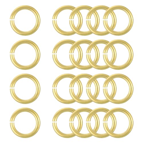 uxcell 20Pcs Open Jump Rings, 16mm/0.63" OD Brass Jump Ring Connectors 2.5mm Thick O Rings for Necklaces Bracelet Jewelry Making Keychain DIY Craft, Gold Tone - size: 16mmx2.5mm