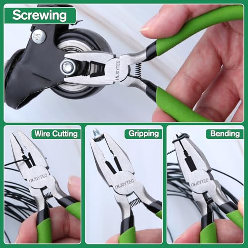 Mini Lineman's Pliers Combination Pliers with Cutter 5 Inch Wire Cutting Pliers Serrated Jaw Micro Linesman Plier for Twisting and Cutting Wires Clamping Screws Jewelry Making - style: Linemans Pliers