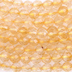 GEM-Inside 3mm Natural Stone Yellow Citrine Quartz Faceted Round Spacer Small Beads for Jewelry Making 15" - color: Yellow Citrine, size: 3mm