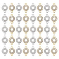 PH PandaHall 60pcs Flat Round Link Charms Rhinestone Connectors Charms Alloy Round Jewelry Links Ring Circle Charm Links Double Loop Jewelry Connectors for Bracelet Earring DIY, Gold/Platinum - size: 0.53 inch