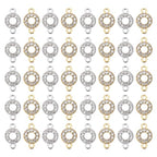 PH PandaHall 60pcs Flat Round Link Charms Rhinestone Connectors Charms Alloy Round Jewelry Links Ring Circle Charm Links Double Loop Jewelry Connectors for Bracelet Earring DIY, Gold/Platinum - size: 0.53 inch