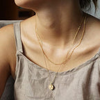 Aisansty Dainty Layered Choker Necklaces Handmade Coin Tube Star Pearl Pendant Multilayer Adjustable Layering Chain Gold Plated Necklaces Set for Women - color: Gold, style: Gold-Twist Disc