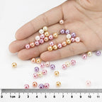 BEADNOVA Satin Pearls Beads for Crafts Tiny Loose Imitation Glass Pearls for Jewelry Making (6mm, 500pcs, Multi Color) - color: 6mm 500pcs Mix Lot M01
