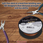 Soft Flex 21 Strand Beading Wire - Fine 0.14 Diameter - 30 Feet Design Wire - style: Copper Nylon